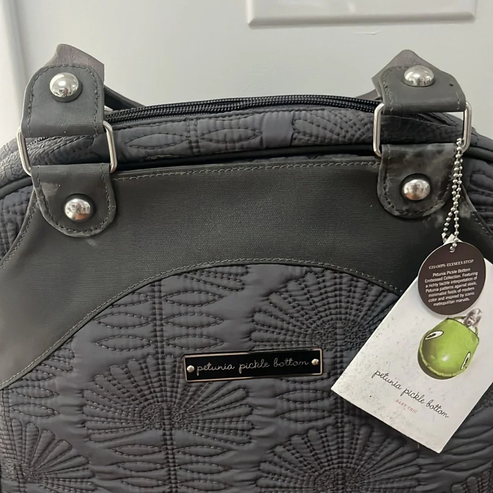 Petunia Pickle Bottom Champs-Elysees Stop Embossed Satchel Diaper Bag,NWT
